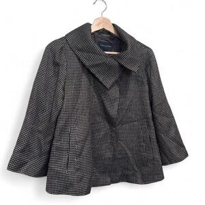 Banana Republic Grey & Black Houndstooth Blazer – Size 4 | Classic Preppy